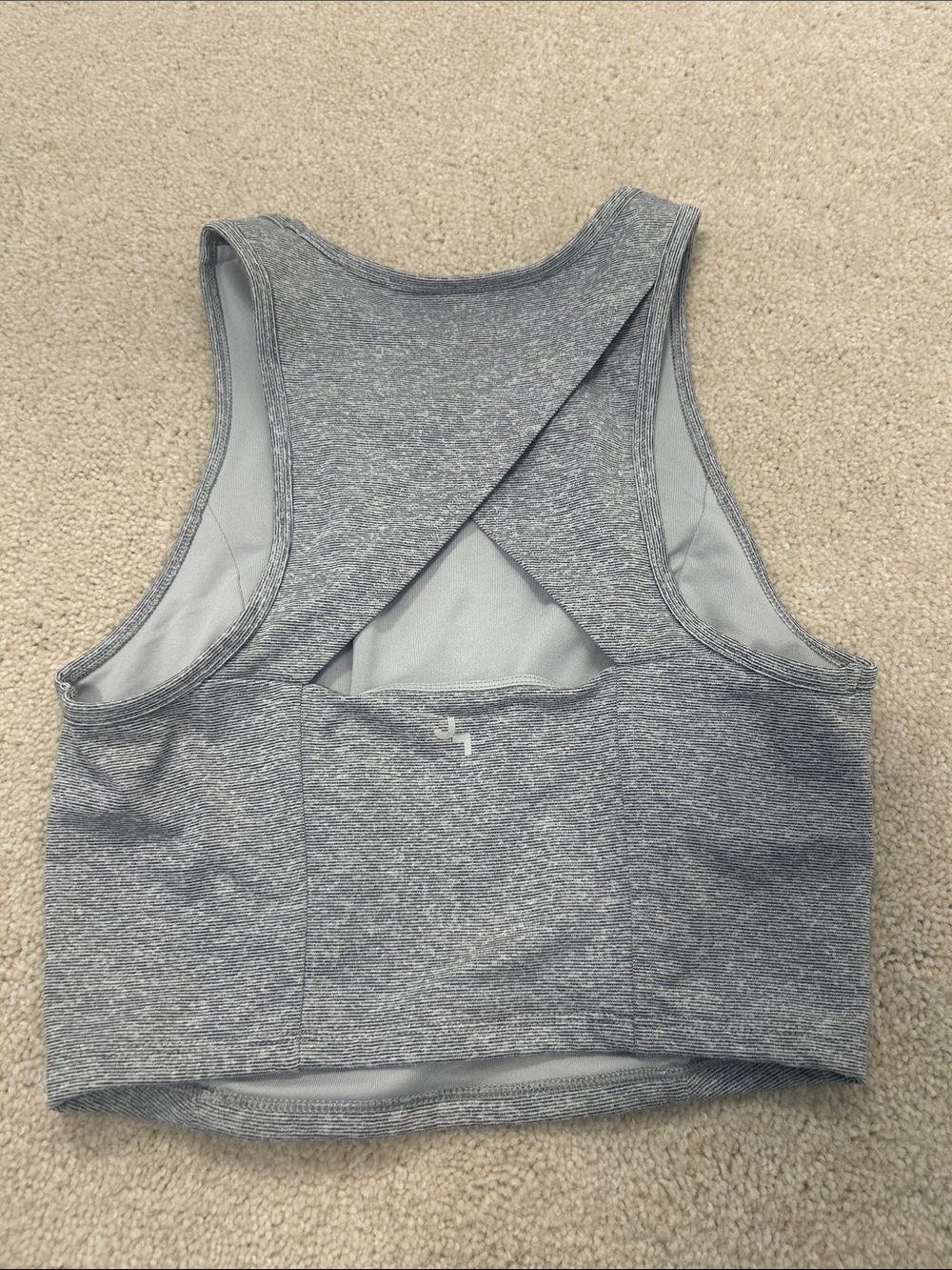JoyLab Heather Gray High Neck Racerback Crop Tank - Picture 3 of 3